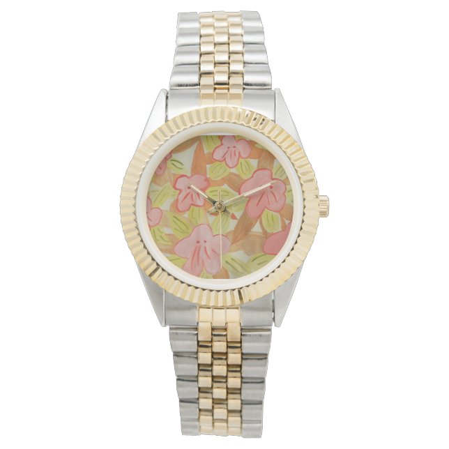 Herbstfarbene Blume beobachten Armbanduhr (Vorderseite)
