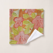 Herbstfarbene Blume Handtuchhandtuch Set (Waschlappen)