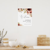 Herbstfarbene Blume Herbstflorpfirsich Willkommen Poster (Küche)