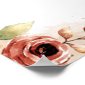 Herbstfarbene Blume Herbstflorpfirsich Willkommen Poster (Ecke)