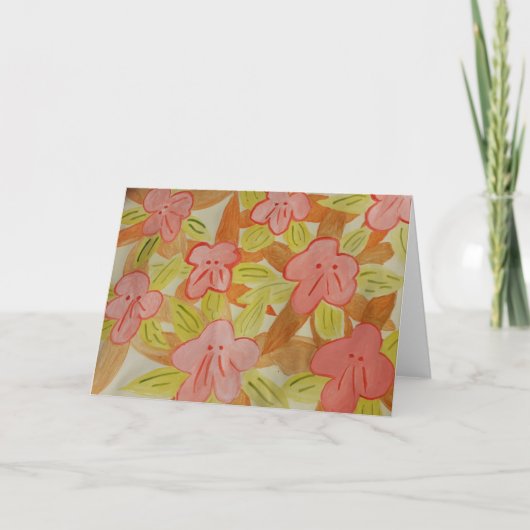 Herbstfarbene Blume Karte (Vorderseite)