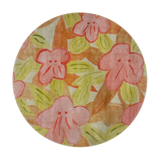 Herbstfarbene Blume-Koppel-Platine Schneidebrett (Vorderseite)