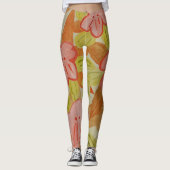 Herbstfarbene Blume Leggings (Vorderseite)