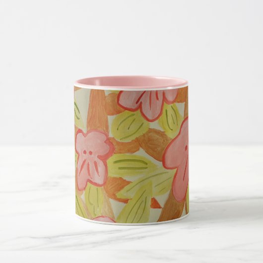 Herbstfarbene Blume Tasse (Zentrum)