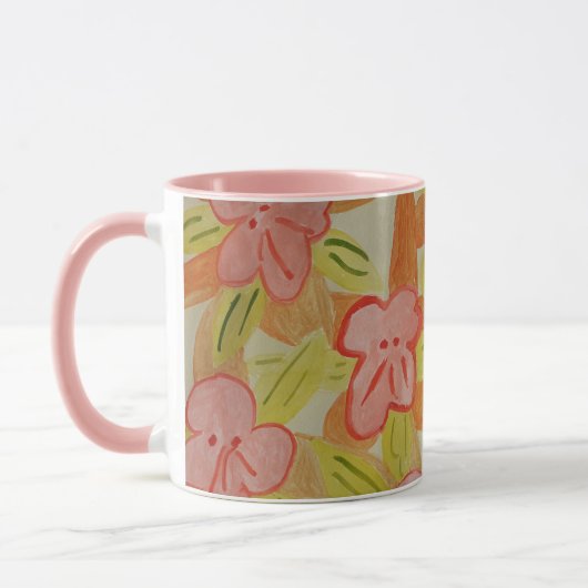 Herbstfarbene Blume Tasse (Links)