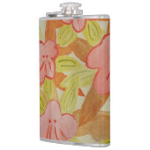 Herbstfarbene Blume Vinyl Wrapped Flask Flachmann (Links)