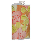 Herbstfarbene Blume Vinyl Wrapped Flask Flachmann (Rechts)