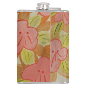 Herbstfarbene Blume Vinyl Wrapped Flask Flachmann (Rückseite)