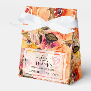 Herbstfarbene BlumenCollage Geschenkschachtel