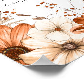 Herbstfarbene Florals Willkommen bei Hochzeit Poster (Ecke)