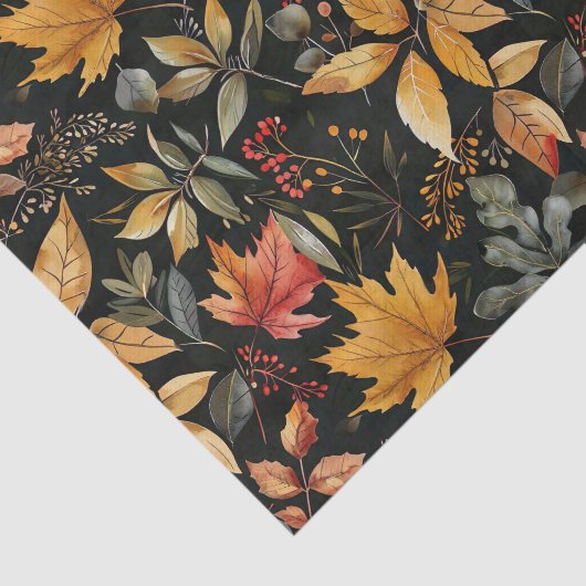 Herbstfarbene Herbstlaube Rustikale Dekoupage Seidenpapier (Ausschnitt)