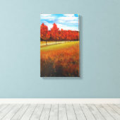 Herbstfarbene Orange-Blätter Leinwanddruck (Insitu (Holzboden))