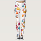 Herbstfarbene Pumpkins Custom Leggings (Vorderseite)