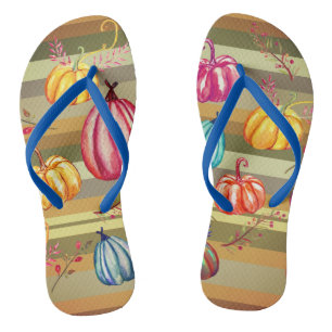Herbstfarbene Pumpkins Flip Flops Badesandalen
