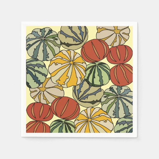 Herbstfarbene Pumpkins Party Serviette (Vorderseite)