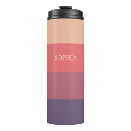 Herbstfarbene Streifen im Stil dieser Herbst- Thermosbecher (Vorderseite)