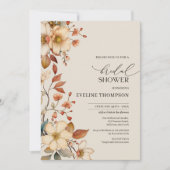 Herbstfarbene Wildblumen Brautparty Einladung (Vorderseite)