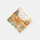 Herbstfarbene Wildblumenwiese Hochzeit Serviette (Ecke)