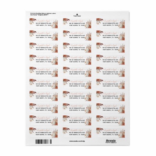 Herbstfarbener Blumenzettel (Vorne)