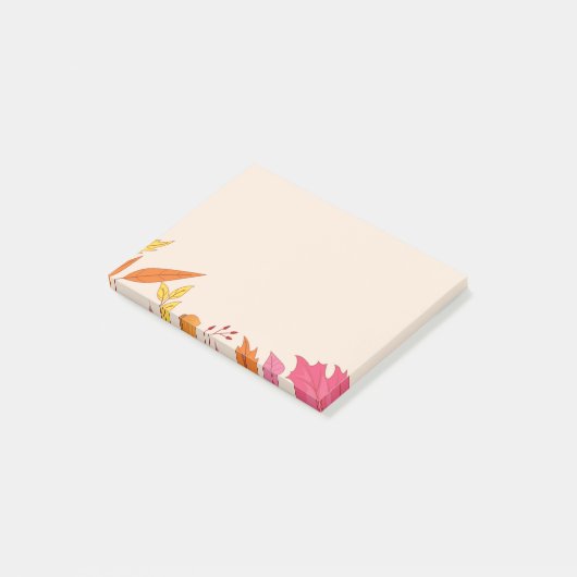 Herbstfarbener Leaf-Designer Post-it Klebezettel (angewinkelt)