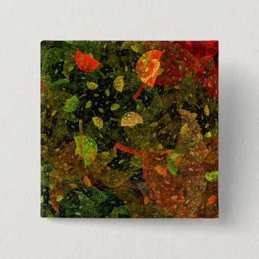 Herbstfarbenes Dekordesign Button (Vorderseite)