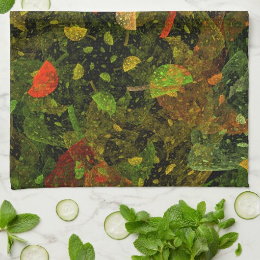 Herbstfarbenes Dekordesign Geschirrtuch (Gefaltet)