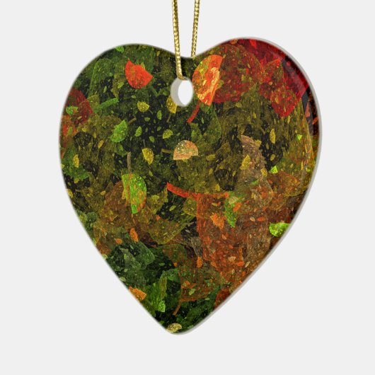 Herbstfarbenes Dekordesign Keramik Ornament (Links)