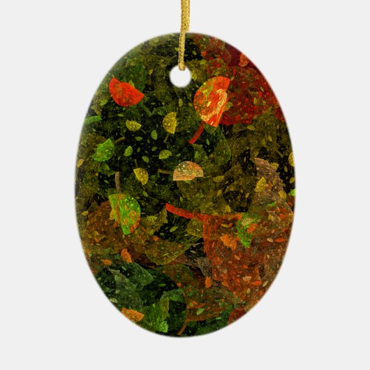 Herbstfarbenes Dekordesign Keramik Ornament (Vorne)