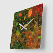 Herbstfarbenes Dekordesign Quadratische Wanduhr (Winkel)