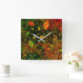 Herbstfarbenes Dekordesign Quadratische Wanduhr (Zuhause)