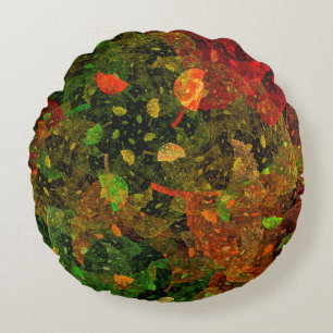 Herbstfarbenes Dekordesign Rundes Kissen
