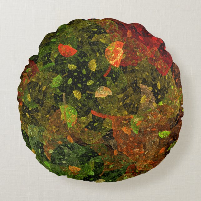 Herbstfarbenes Dekordesign Rundes Kissen (Vorderseite)