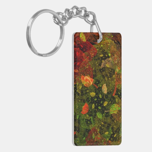 Herbstfarbenes Dekordesign Schlüsselanhänger (Vorderseite links)