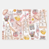 Herbstfarbenfall Personalisiert Familienname Geschenkpapier Set (Vorderseite)