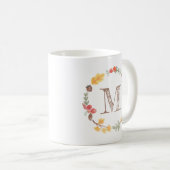 Herbstfarbenfrohe Monogramm Kaffeetasse (VorderseiteRechts)