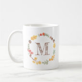 Herbstfarbenfrohe Monogramm Kaffeetasse (Links)