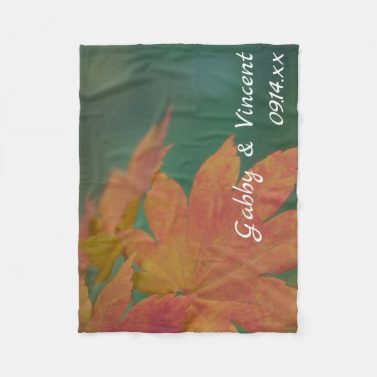 Herbstfarbenhochzeit Fleecedecke (Vorderseite)