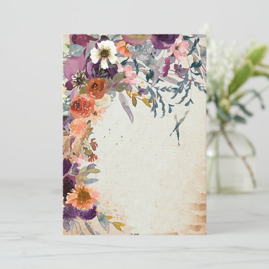 Herbstfarbenleere Aquarellfarben Einladung (Stehend Vorderseite)