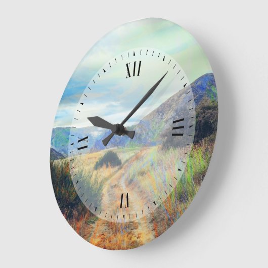 Herbstfarbennaturlandschaft Große Wanduhr (Winkel)