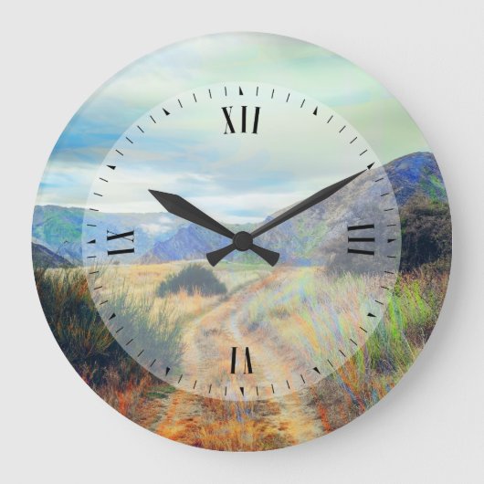 Herbstfarbennaturlandschaft Große Wanduhr (Vorderseite)