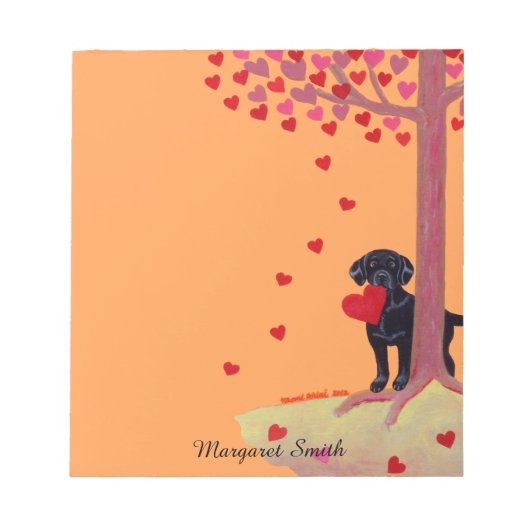 Herbstfarbiger schwarzer Labrador Notizblock (Vorderseite)