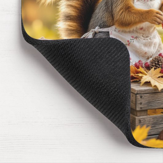 Herbstfarm mit Eichhörnchen Mousepad (Ecke)