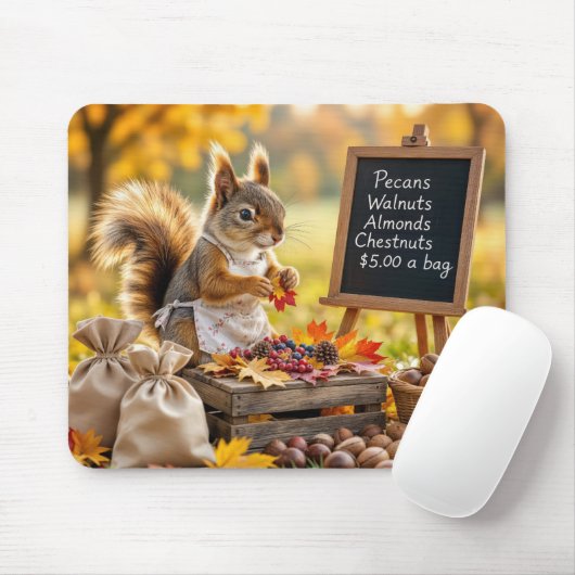 Herbstfarm mit Eichhörnchen Mousepad (Mit Mouse)