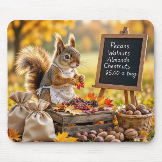 Herbstfarm mit Eichhörnchen Mousepad (Vorne)