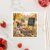 Herbstfarm mit Eichhörnchen Serviette (Beispiel)