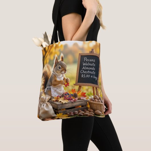 Herbstfarm mit Eichhörnchen Tasche (Von Nahem)