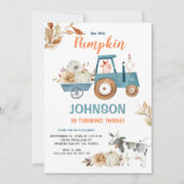 Herbstfarm Unser kleiner Pumpkin Geburtstag Einladung (Vorderseite)