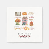 Herbstfavoriten Rustikaler Junggeselinnen-Abschied Serviette (Vorderseite)