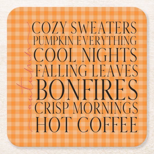 Herbstfavoriten zu Gingham Rechteckiger Pappuntersetzer (Vorderseite)