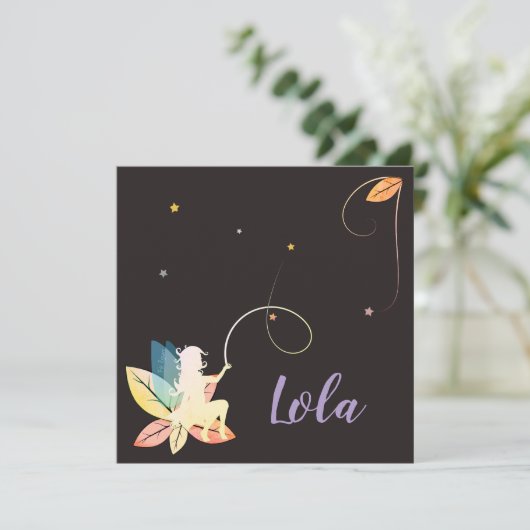 Herbstfee-Geburtsmeldung (Stehend Vorderseite)